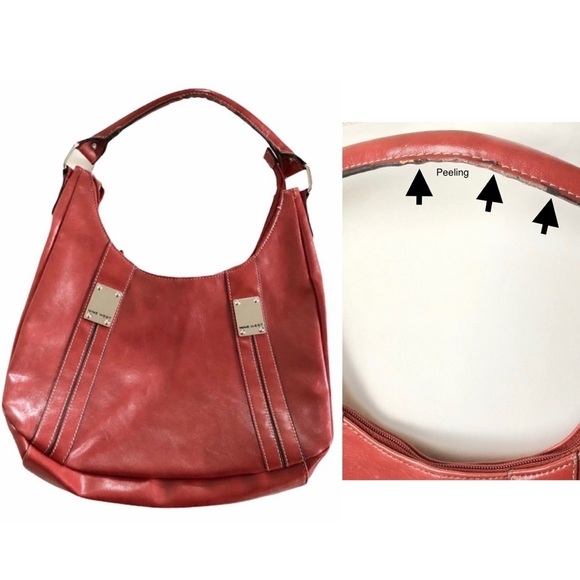 Nine West Brick Red Zip Up Shoulder Bag - Picture 1 of 10